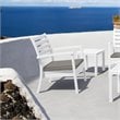 Compamia Artemis XL Club Chair in White with Acrylic Fabric Taupe Cushions