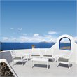 Compamia Artemis XL Club Chair in White with Acrylic Fabric Taupe Cushions
