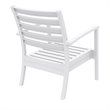 Compamia Artemis XL Club Chair in White with Acrylic Fabric Taupe Cushions