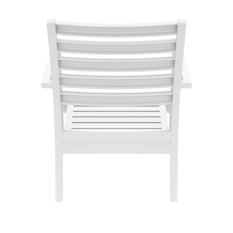 Compamia Artemis XL Club Chair in White with Acrylic Fabric Taupe Cushions