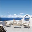 Artemis XL Club Patio Set 7 Piece Taupe with Acrylic Fabric Natural Cushions