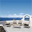 Artemis XL Club 7 Piece Patio Set in Taupe with Acrylic Fabric Black Cushions