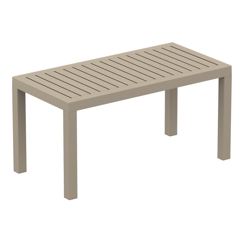 Artemis XL Club 7 Piece Patio Set in Taupe with Acrylic Fabric Black Cushions
