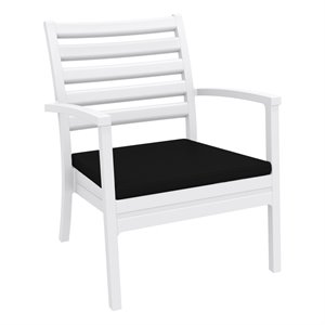 Artemis XL Club 7 Piece Patio Set in White with Acrylic Fabric Cushions