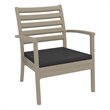 Artemis XL Club 7 Piece Patio Set in Taupe with Acrylic Fabric Charcoal Cushions