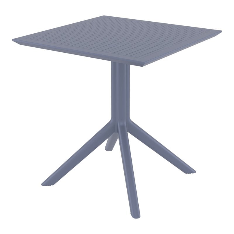 Compamia Sky 27 inch Square Dining in Dark Gray Finish