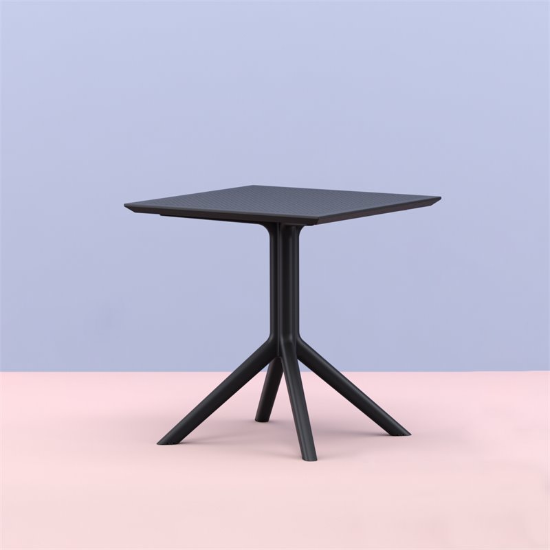 Compamia Sky 27 inch Square Dining Table in Black Finish