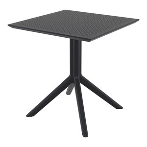 Compamia Sky 27 inch Square Dining Table in Black Finish