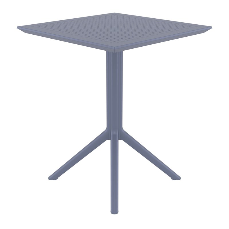 Sky 24 inch Square Folding Table in Dark Gray finish