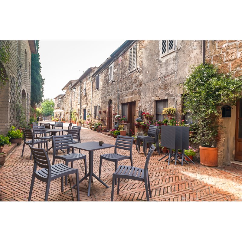 Sky 24 inch Square Folding Table in Dark Gray finish