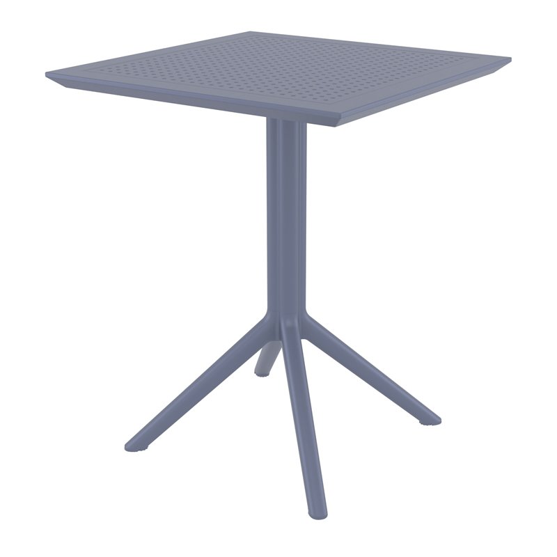 Sky 24 inch Square Folding Table in Dark Gray finish