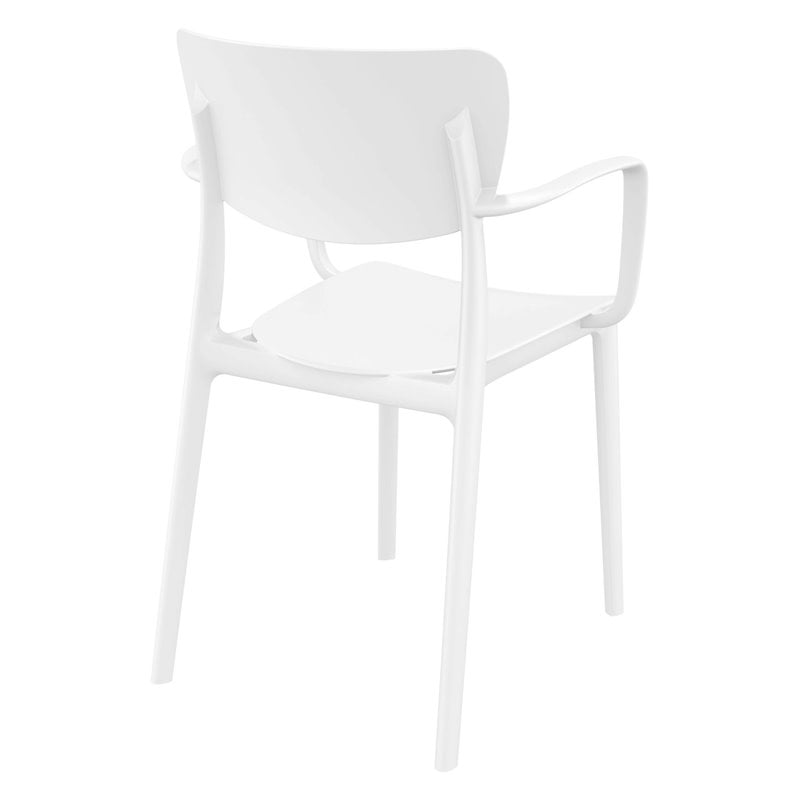 Compamia Lisa Outdoor Dining Arm Chair in White Finish