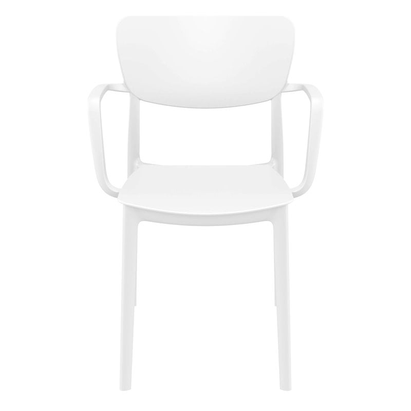 Compamia Lisa Outdoor Dining Arm Chair in White Finish