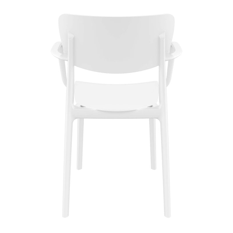 Compamia Lisa Outdoor Dining Arm Chair in White Finish
