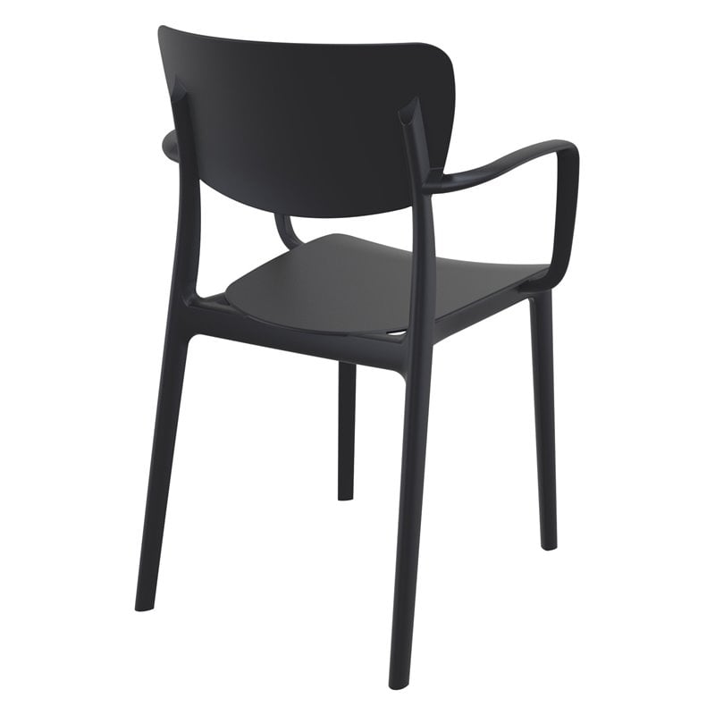Compamia Lisa Outdoor Dining Arm Chair in Black Finish