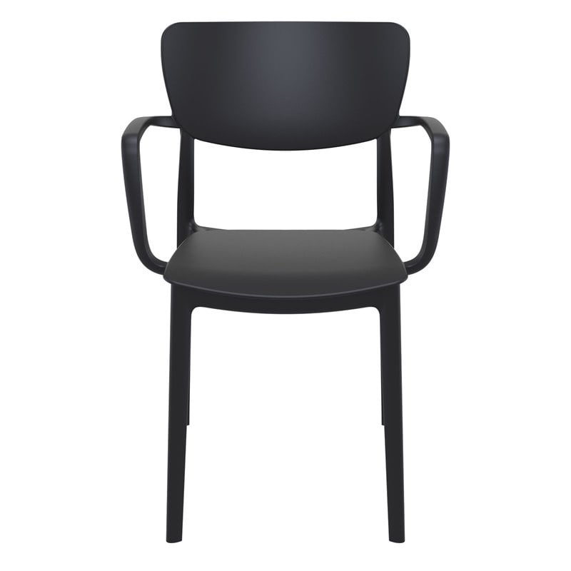 Compamia Lisa Outdoor Dining Arm Chair in Black Finish