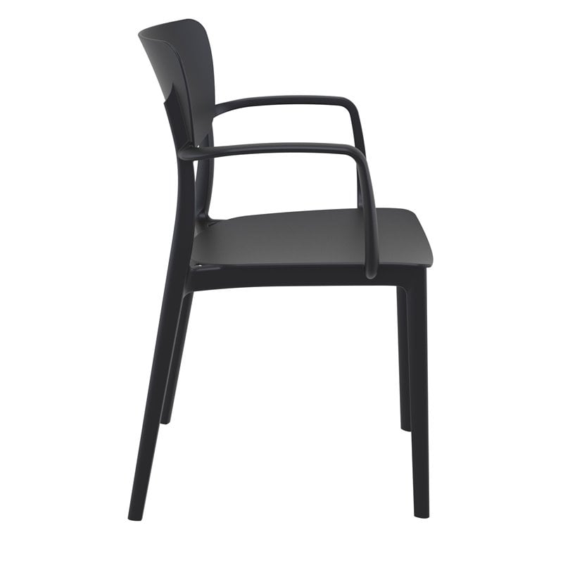 Compamia Lisa Outdoor Dining Arm Chair in Black Finish