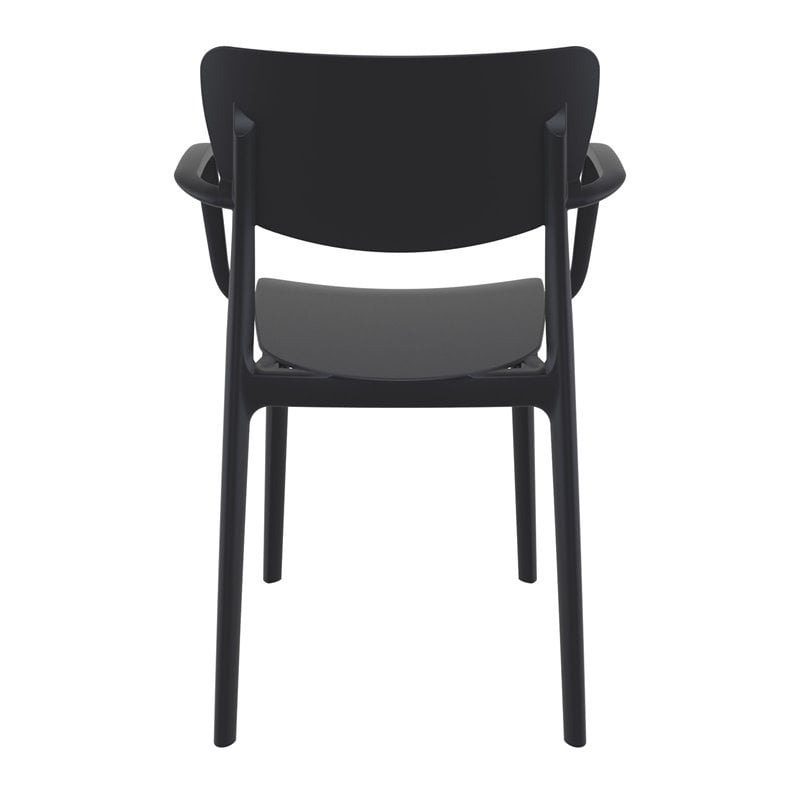 Compamia Lisa Outdoor Dining Arm Chair in Black Finish