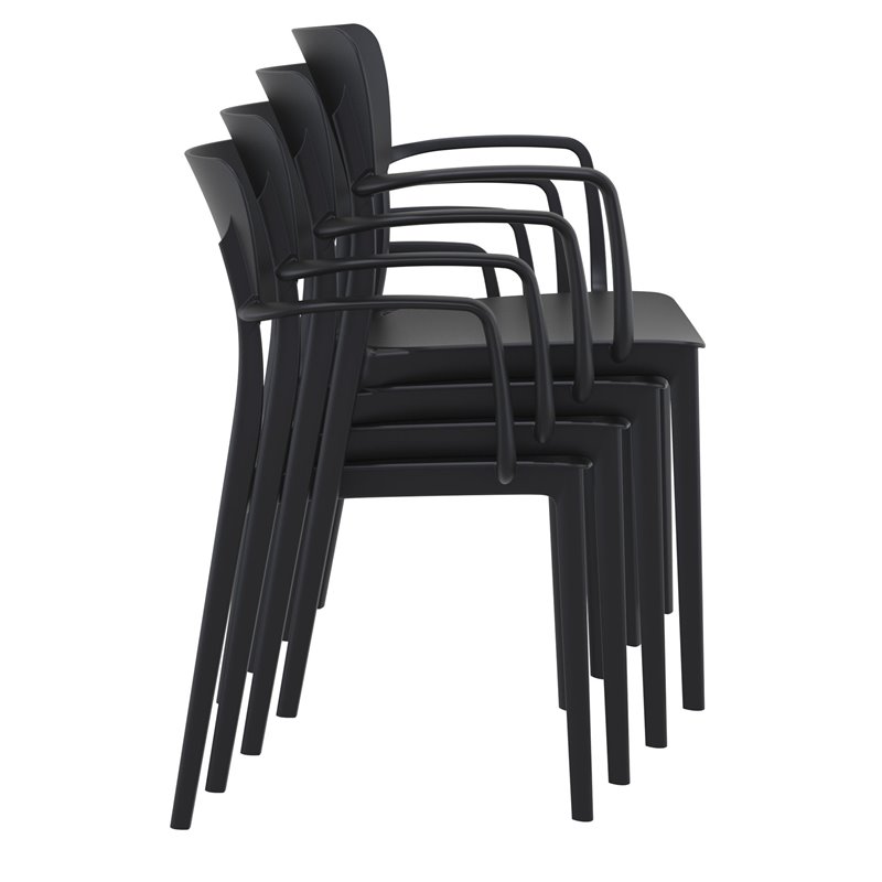 Compamia Lisa Outdoor Dining Arm Chair in Black Finish