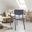 Compamia Lisa Dining Arm Chair in Dark Gray Finish