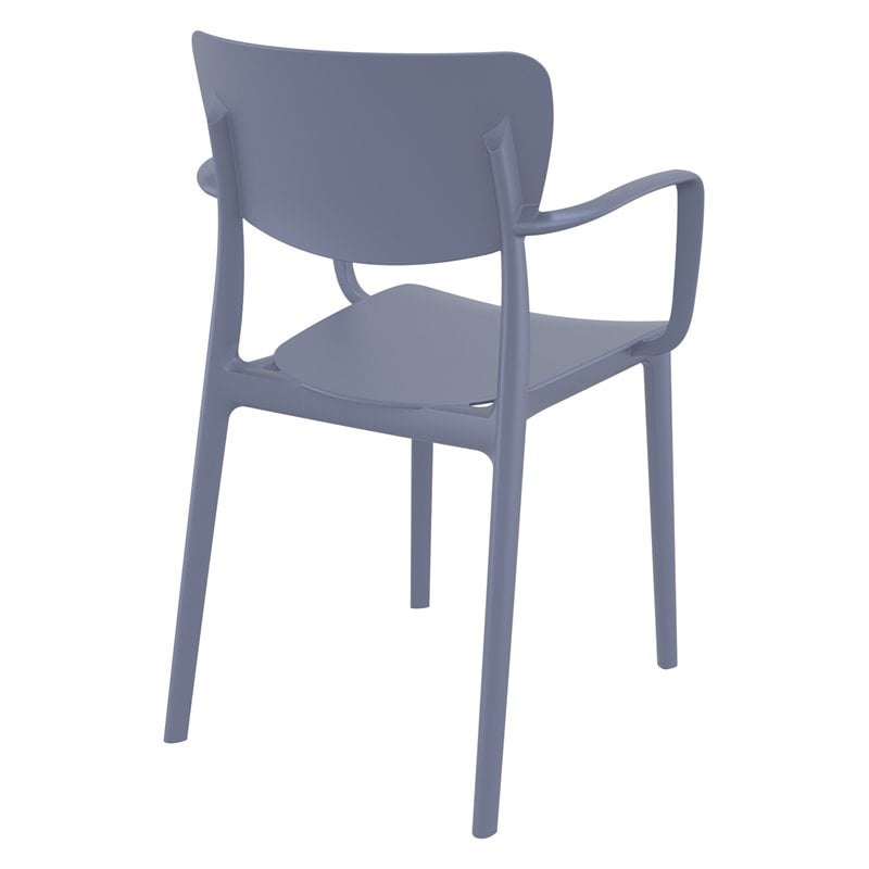 Compamia Lisa Dining Arm Chair in Dark Gray Finish