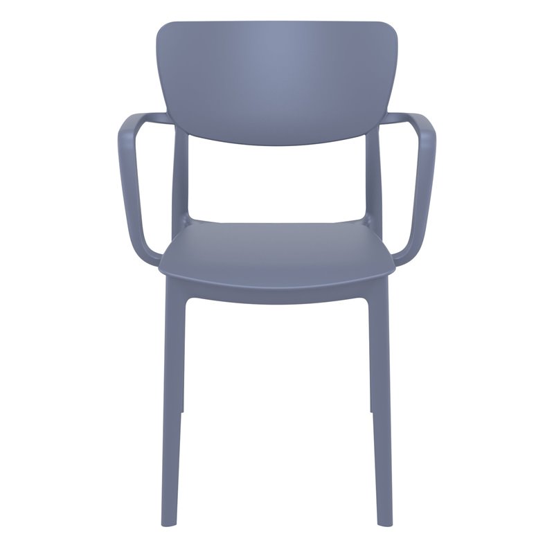 Compamia Lisa Dining Arm Chair in Dark Gray Finish
