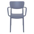 Compamia Lisa Dining Arm Chair in Dark Gray Finish