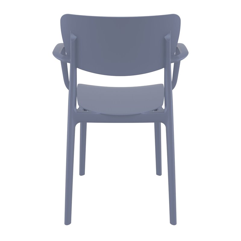 Compamia Lisa Dining Arm Chair in Dark Gray Finish