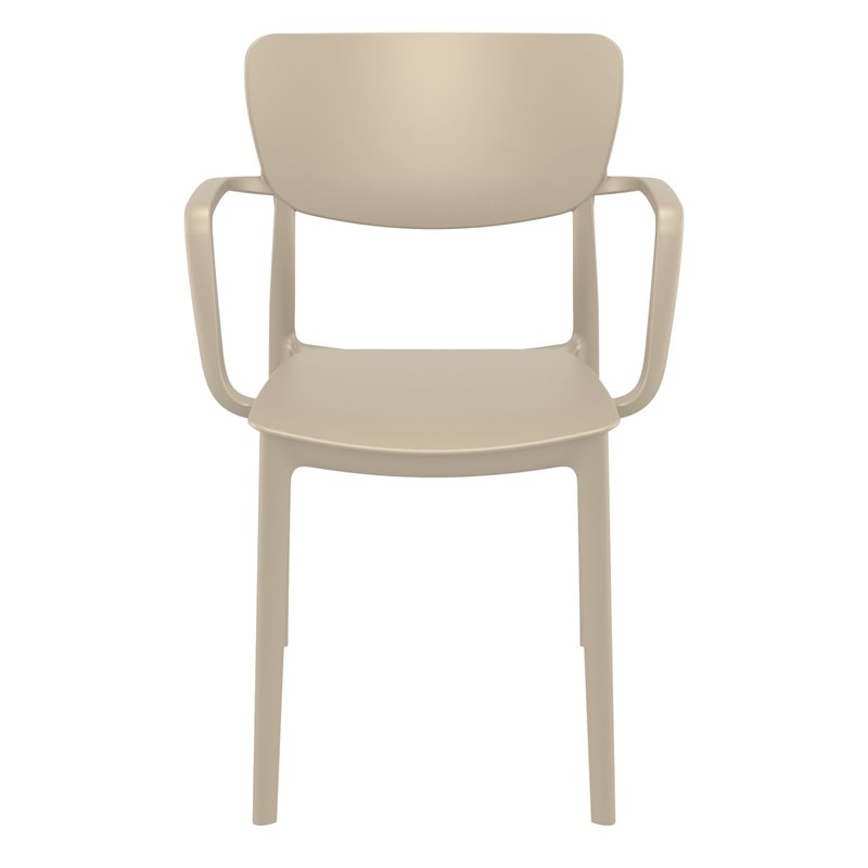 Compamia Lisa Outdoor Dining Arm Chair in Taupe Finish