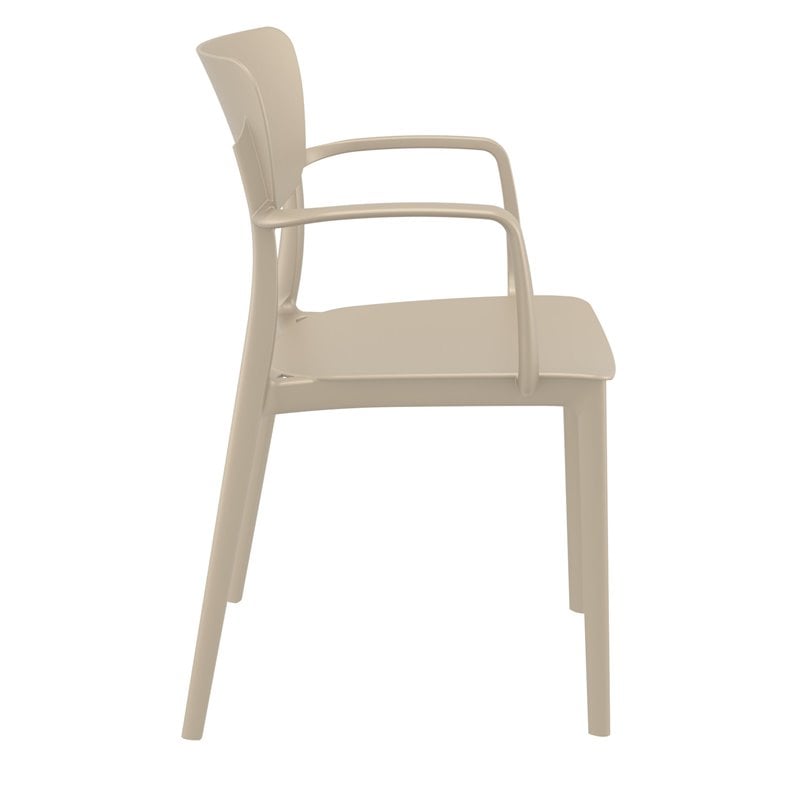 Compamia Lisa Outdoor Dining Arm Chair in Taupe Finish