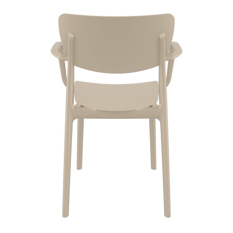 Compamia Lisa Outdoor Dining Arm Chair in Taupe Finish