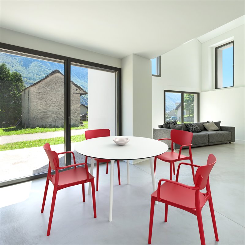 Compamia Lisa Outdoor Dining Arm Chair  in Red