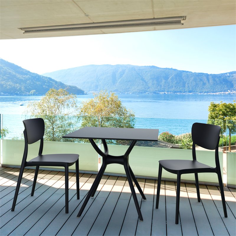 Compamia Monna Outdoor Dining Chair in Black