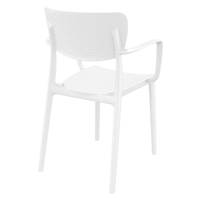 Compamia Loft Indoor and Outdoor Dining Arm Chair in White