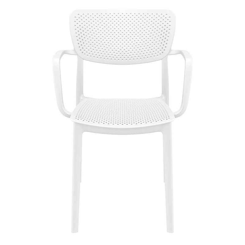 Compamia Loft Indoor and Outdoor Dining Arm Chair in White
