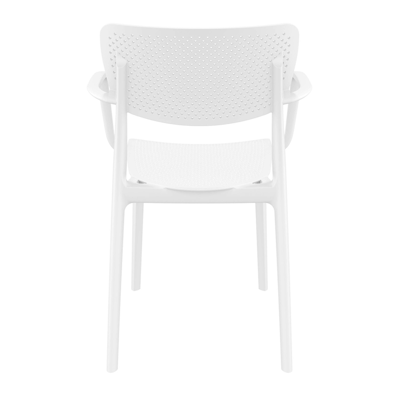 Compamia Loft Indoor and Outdoor Dining Arm Chair in White