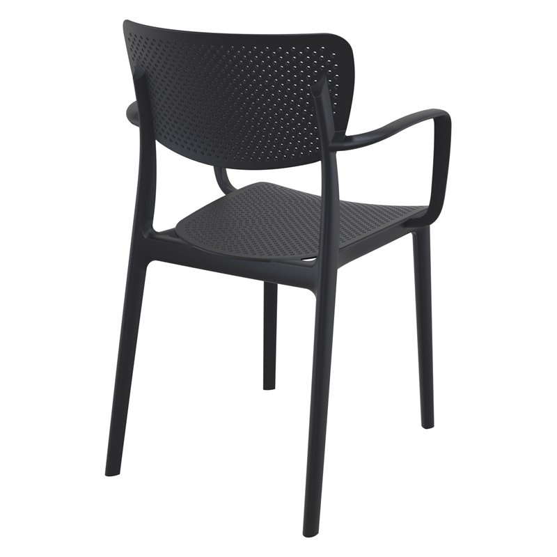 Compamia Loft Indoor and Outdoor Dining Arm Chair in Black