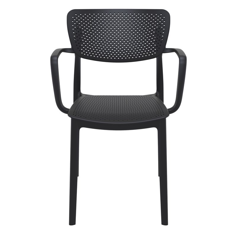 Compamia Loft Indoor and Outdoor Dining Arm Chair in Black