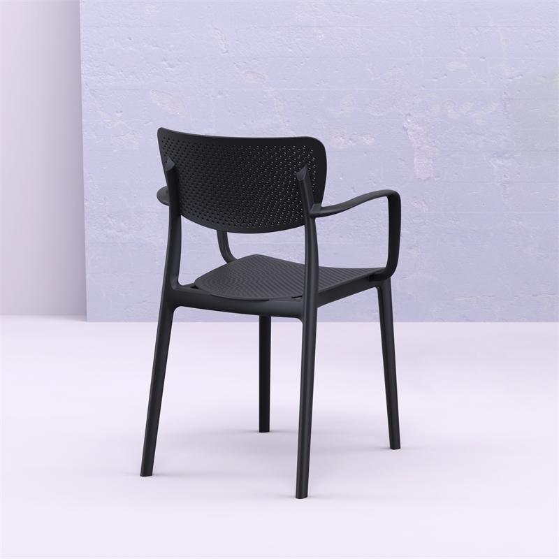 Compamia Loft Indoor and Outdoor Dining Arm Chair in Black