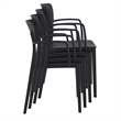 Compamia Loft Indoor and Outdoor Dining Arm Chair in Black
