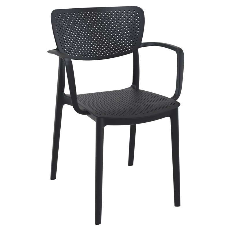 Compamia Loft Indoor and Outdoor Dining Arm Chair in Black