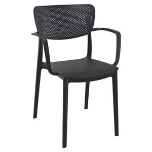 Compamia Loft Indoor and Outdoor Dining Arm Chair in Black