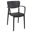 Compamia Loft Indoor and Outdoor Dining Arm Chair in Black