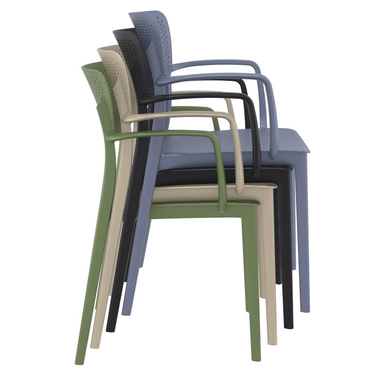 Compamia Loft Dining Arm Chair in Dark Gray
