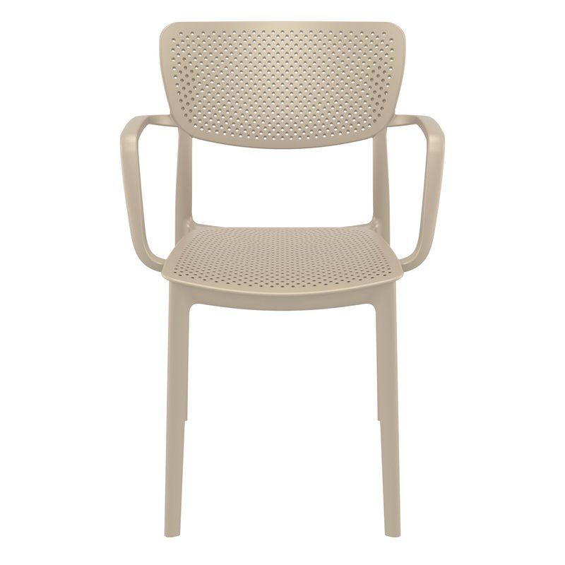 Compamia Loft Indoor Outdoor Dining Arm Chair in Taupe