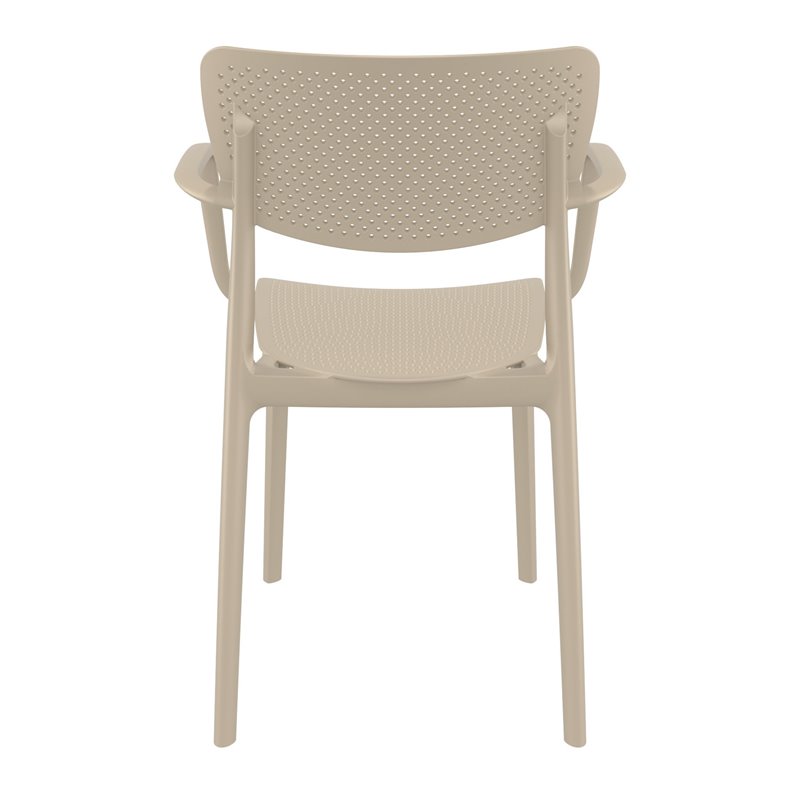 Compamia Loft Indoor Outdoor Dining Arm Chair in Taupe