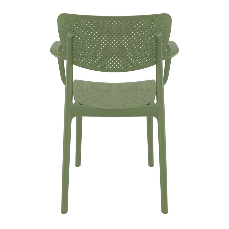 Compamia Loft Indoor Outdoor Dining Arm Chair in Olive Green