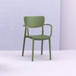 Compamia Loft Indoor Outdoor Dining Arm Chair in Olive Green