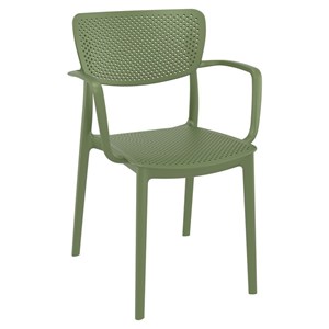 Compamia Loft Indoor Outdoor Dining Arm Chair in Olive Green