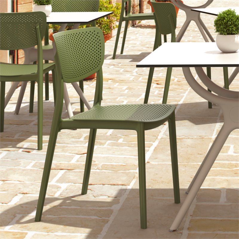 Compamia Lucy Dining Chair in Olive Green Finish